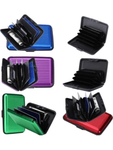 RFID Metal Wallet And Business Id Credit Card Holder, Unisex, Lightweight And Portable, Holds Cards, Id Cards, Card Holder Protective Case, Card Holder Storage Box, Unisex, Rfid Wallet, Card Wallet, Mini Wallet, Suitable For Office Workers, Men, Holidays, Anniversaries, Birthdays, Accessories, Gifts, Teacher Gifts