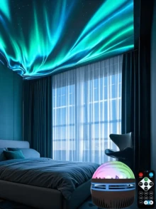 1pc Aurora LED Projection Light, USB Powered Night Sky Projector With Northern Lights Effect - Suitable For Bedroom, Home Theater, Wedding, Party And Camping Decoration, Perfect Christmas Gift