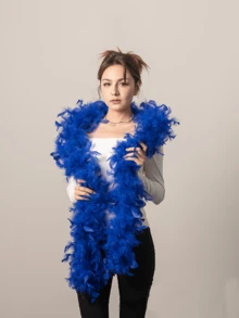 1条长款仿羽毛围巾，适用于DIY项目、生日派对服装、婚礼摄影道具、舞台表演、家居和派对装饰、嘉年华用品（80厘米）