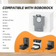 أكياس الغبار لشفاط الأتربة روبوروك S8+، S8 برو، S7 ماكس فولترا، S7 برو أولترا، S7 ماكس فولترا، Q5، Q5+، Q5 برو+، Q5 ماكس+، Q7، Q7+، Q7 ماكس، Q7 ماكس+، Q8 ماكس+، G10 برو، G20، G10s، G10s بيور أولترا، سعة كبيرة 3 لتر أكياس شفط قابلة للتخلص منها