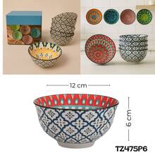 Set De 6 Bowl Tazón Sopero Pozolero De Cerámica Vintage Tipo Talavera - Negro - Ver 7