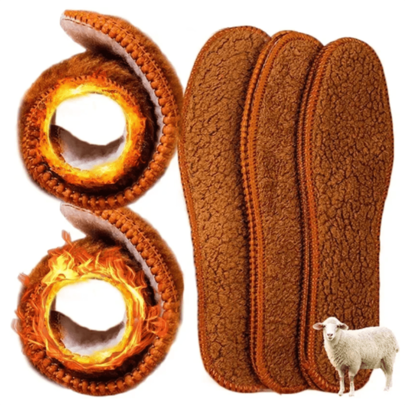 2 Stück Winter Alpaka Wolle Einlegesohlen, weich, flauschig, warm, dick, Fußwärme Einlegesohle für Frauen und Männer, atmungsaktiv für Schneestiefel und Schuhe, Wärmepads
