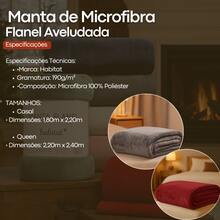Microfiber Blanket, Double And Queen Size, Anti-Allergic, Soft, Extra Soft, Flannel - Grey - View 2