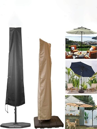 1 pieza Funda para sombrilla de patio de tela Oxford, resistente al agua, a los rayos UV y duradera para muebles de exterior