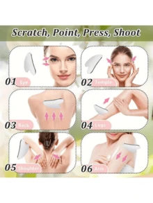 Heart-Shaped Stainless Steel Gua Sha Board, Multifunctional Blackhead Shovel, Suitable For Facial Lifting, C - 銀色 - 查看 6