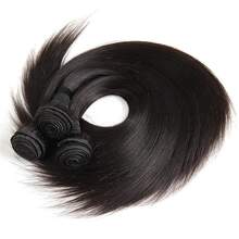 Paquetes de cabello humano liso con cierre 2x6 Cierre de malla con división media y paquetes Paquetes de cabello liso de 12-32 pulgadas con cierres Cabello Remy brasileño 10A de alta calidad 3 paquetes con extensiones de cabello con cierre para mujeres Entrega en 3 días - Natural Black - Ver 3