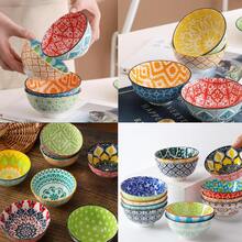 Set De 6 Bowl Tazón Sopero Pozolero De Cerámica Vintage Tipo Talavera - Negro - Ver 4