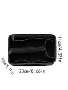 1 件多功能超大/大/中/小容量可扩展内衬洗漱包、化妆包、桌面收纳盒 - 黑色 - 查看 4