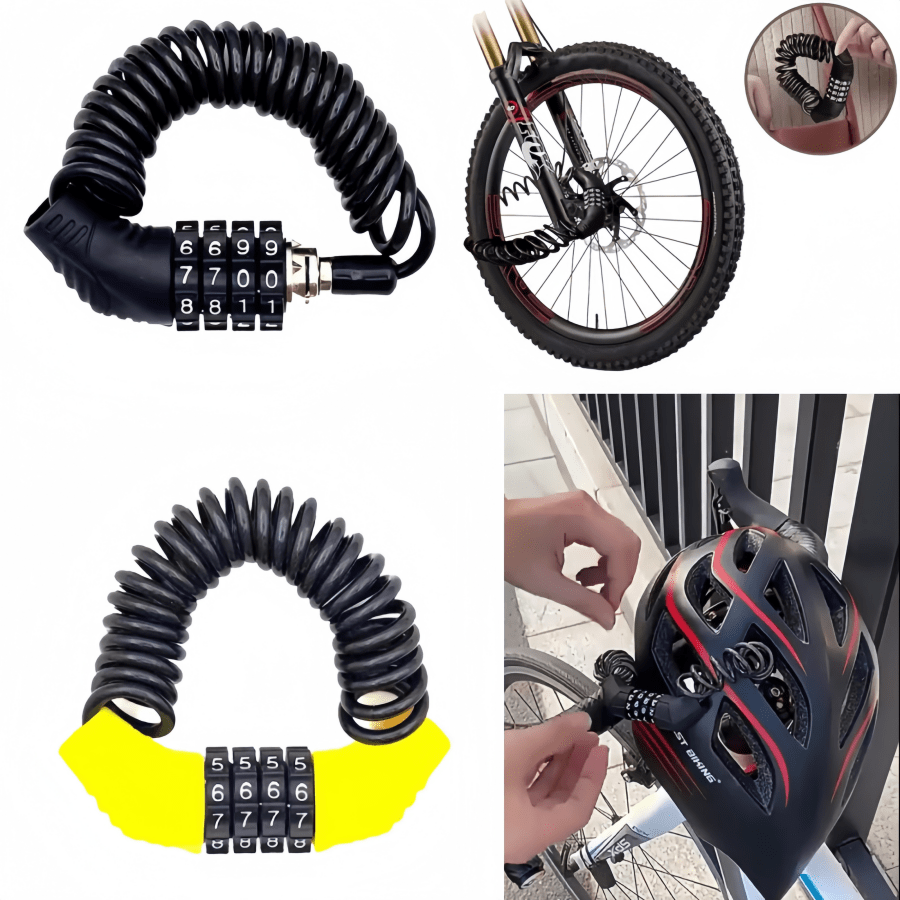 Motorcycle Electric Bike Safety Helmet Password Line Lock Portable Anti-Theft Mtb Road Bike Lock Suitable For Mountain Bike Password Helmet Lock Electric Bike Anti-Theft Telescopic Wire Lock Motorcycle Portable Fixed Hat Lock