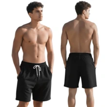 MEN'S SWEATSHIRT BEACH SHORTS GYM WITH POCKET Summer Spring Autumn All Loose Drawstring Pocket None Beach Going Out Night Holiday Sports Daily Photoshoot Birthday Halloween Christmas SWEATSHIRT - 黑色 - 查看 11