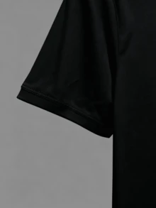 Men's Casual Solid Color Short Sleeve Polo Shirt, Versatile,Sports&Outdoor-Tennis&Golf - Black - View 4