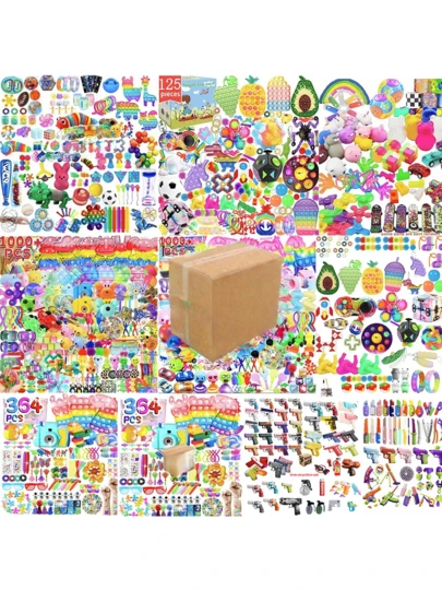 364件/套 随机什锦玩具，派对小礼物，解压玩具，填充物，生日礼物，圣诞礼物，万圣节礼物，完美礼物