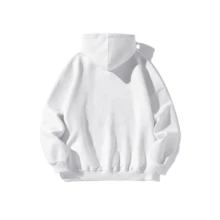 PURPLE Classic Minimalist Monogram Hoodies, Black And White Sweatshirt With Pocket, Casual Loose Long Sleeve, Couple Matching Outfit - 白色2 - 查看 3