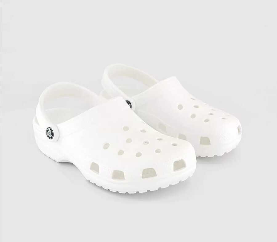 Crocs 男女通用成人經典木屐白色