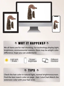 16英寸假发 女士长发 全头套假发帽 一体式女士合成假发帽