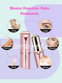 Depiladora Electrica Facia Indoloro Eléctrico Para Mujeres, Depiladora Facial Eléctrica Portátil Con Luz Cuchilla De Acero Inoxidable Para Labios Bikini Barbilla Brazos Axilas - Blanco - Ver 5