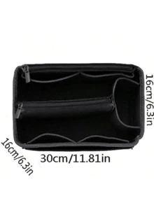 1 件多功能超大/大/中/小容量可扩展内衬洗漱包、化妆包、桌面收纳盒 - 黑色 - 查看 2