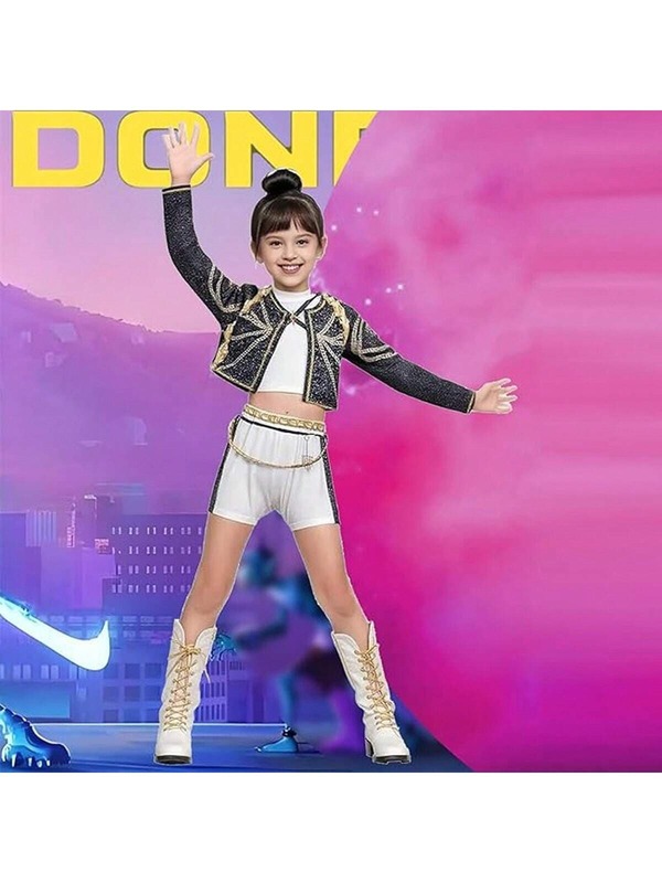 NetHong K-Pop Rumi Zoey Mira Demon Hunters Cosplay Costume For Girl Halloween Stage 3D Printed Pattern Role Play Clothes