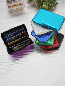 RFID Metal Wallet And Business Id Credit Card Holder, Unisex, Lightweight And Portable, Holds Cards, Id Cards, Card Holder Protective Case, Card Holder Storage Box, Unisex, Rfid Wallet, Card Wallet, Mini Wallet, Suitable For Office Workers, Men, Holidays, Anniversaries, Birthdays, Accessories, Gifts, Teacher Gifts