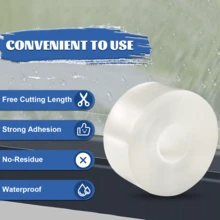 شريط عزل النوافذ الشفاف، شريط إحكام الأرضيات مقاوم للطقس بدون بقايا للنوافذ والأبواب - شفاف - مشاهدة 3