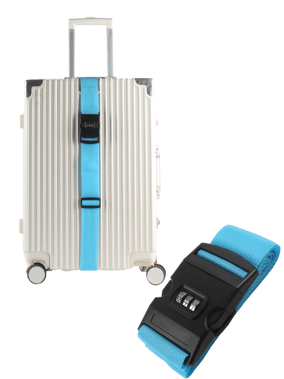 حزام أمان للحقائب 71 بوصة طويل مع قفل رقمي ثلاثي الأرقام، محمول ومناسب للحقائب السفر، حزام سفر مناسب للرحلات الجوية