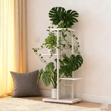 1 Piece, 4-Tier Wrought Iron Flower Stand, Perfect For Balconies, Succulent Plants, And Home Decor, Easy Assembly Plant Rack For Indoor And Outdoor Gardens - 白色 - 查看 7