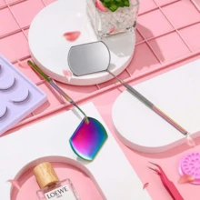 1 pieza Espejo para extensión de pestañas Herramientas de injerto de pestañas Espejo multifuncional de acero inoxidable para verificar las pestañas Belleza Maquillaje-Herramientas para extensión de pestañas-Espejo de artista de pestañas