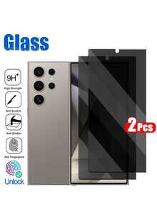 2片装9H钢化玻璃防窥屏幕保护膜,兼容三星Galaxy S25/S25 Ultra/S24/S23/S22/S21/Galaxy A16/A05/A36/A54 5G/A34/A70/A12,隐私保护膜,手机配件 - 黑色 - 查看 17