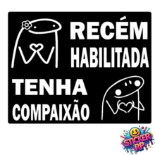 Adesivos Recém Habilitada Tenha Compaixão Adesivos Para Carro A Prova D'água - Branco - Visão 1