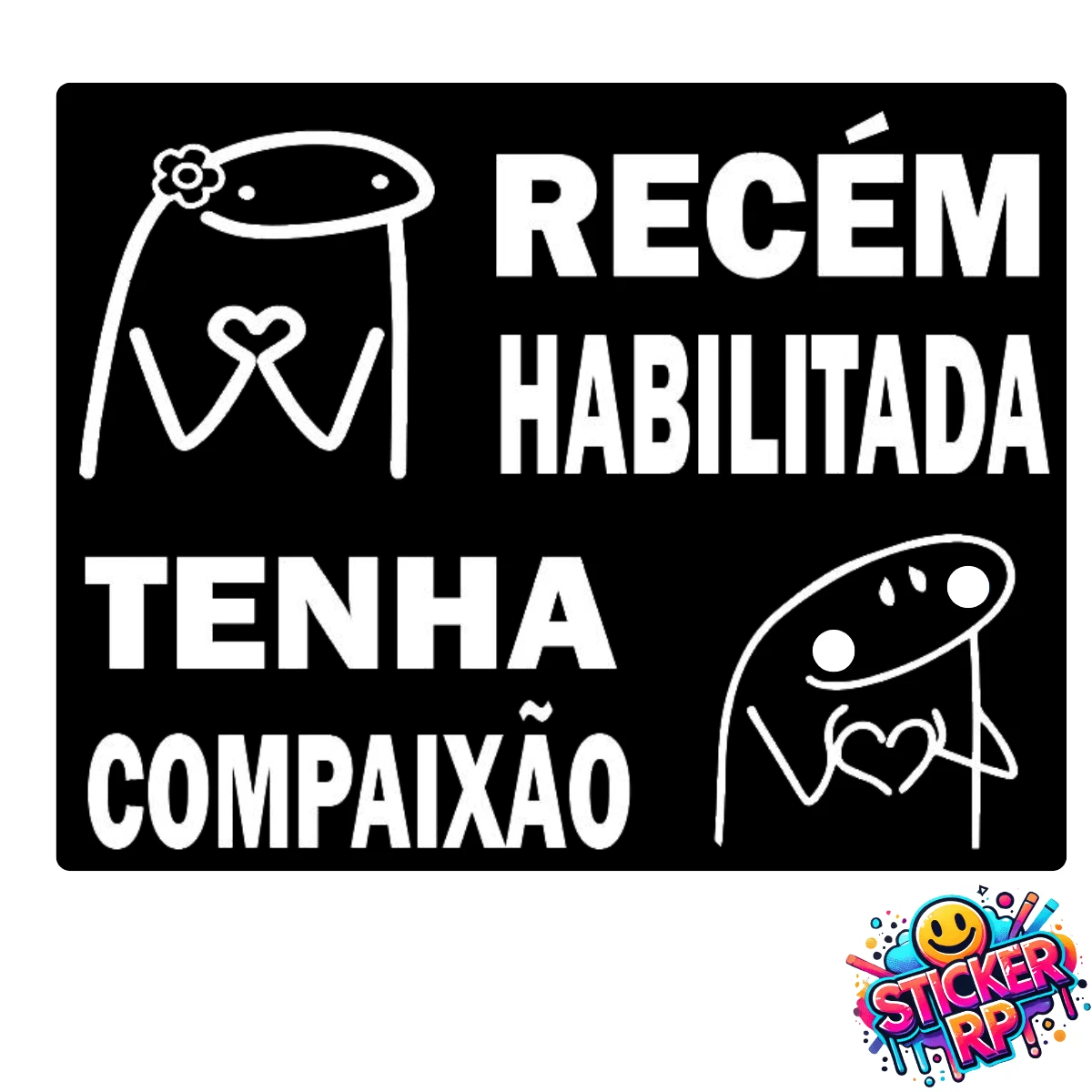 Adesivos Recém Habilitada Tenha Compaixão Adesivos Para Carro A Prova D'água - Branco - Visão 1