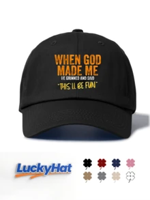 1 Pc THIS'LL BE FUN Print Washed Baseball Cap For Men&Women, Classic Casual Stylish Vintage Soft Sweatband Adjustable Size Lightweight Versatile Vintage Dad Hat, Suitable For Outdoor Sports Daily Wear Party Vacation Beach Holidays Perfect As A Gift For Families And Friends