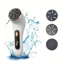 1pc Rechargeable Electric Foot Callus Remover With Exfoliating Dust Collector And Storage Function, Professional Waterproof Foot Care Tool Set With LCD Display, 2 Speeds, 3 Grinding Heads, For Removing Heel Cracks And Calluses, Holiday Gift - Multicolor - View 3