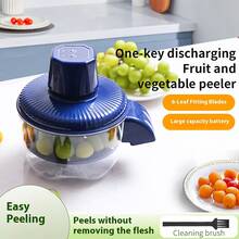 Electric Fruit & Vegetable Peeler, One-Touch Operation, Auto Ejection System - High-Strength Plastic Structure, Curved Blade Technology, Suitable For Grapes, Garlic, Apples, Potatoes, Tomatoes, Etc. - For Home And Commercial Kitchens, Compact Design With Sliding Chute And Collection Tray - Durable And Easy To Clean Automatic Peeler