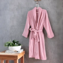 Attuale Antiallergic Unisex Corttex Microfiber Bathrobe - Rusty Rose - View 1