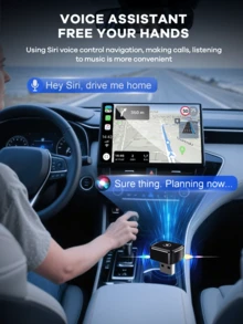 REMAX 2 In 1 Wireless Carplay Adapter Compatible With Apple CarPlay & Android Auto; Mini Size; Plug & Play; Car Play Wireless Adapter Compatible With IPhone IOS 6+, Android 11+, Fast And Stable Connection; Car Accessories, Super Practical Car Stuff