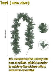 1 套圣诞仿真花环，人造松针藤蔓花环，适用于壁炉架、楼梯、桌子、家庭餐桌中心装饰、圣诞派对装饰