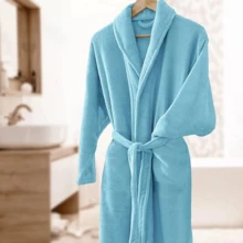 Attuale Antiallergic Unisex Corttex Microfiber Bathrobe - 水 - 查看 4