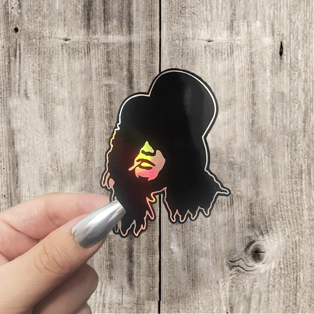 Slash Vinyl Sticker Decal - Vintage Rock Band Design, Black & White, Perfect For Car Bumpers, Phone Cases, Notebooks, Toolboxes, Trucks, Refrigerators, Water Bottles, Helmets Ideal For Rock Music Fan - Multicolor - View 1
