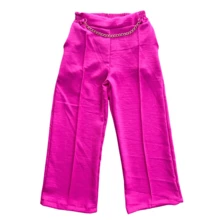 Duna Children's Wide-Leg Pants With Chain, Stylish And Modern, New, Blogger Fashion - 玫紅色 - 查看 1