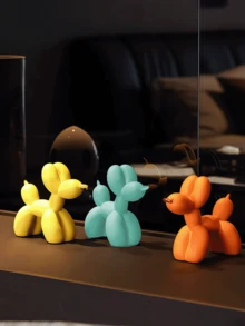 气球狗雕塑，现代艺术家居装饰雕像，家居饰品，时尚动物艺术摆件，适合摆放在咖啡桌、厨房或房间，是色彩搭配和美学装饰的理想之选。 - 粉色 - 查看 13