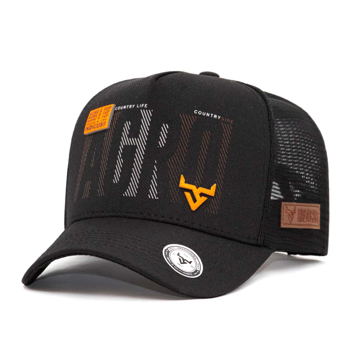 Men's Casual Agricultural Cap, Country Cowboy Trucker Style - 黑色 - 查看 1