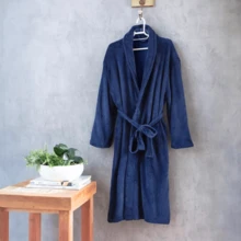 Attuale Antiallergic Unisex Corttex Microfiber Bathrobe - 藍色 - 查看 2