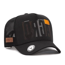 Men's Casual Agricultural Cap, Country Cowboy Trucker Style - 黑色 - 查看 3