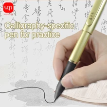 WUQIANNIAN 3/6/12 piezas Bolígrafo de oro de caligrafía de secado rápido con tinta a base de agua, bolígrafo de punta 0.7mm de núcleo negro, avanzado para firma empresarial, ideal para la temporada de regreso a clases y oficina