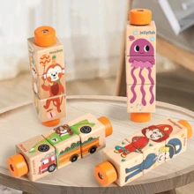 Blocs de construction à puzzle à torsion et rotation pour enfants, convenant aux garçons et aux filles pour l'entraînement sensoriel de préhension, l'appariement de motifs, l'interaction parent-enfant, avec de grandes pièces. Cadeau de Noël et d'anniversaire pour les enfants