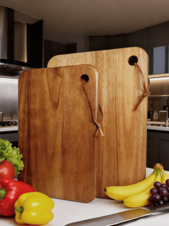 多功能厨房切菜板，红木砧板适用于肉类、熟食、奶酪、寿司、蔬菜和水果，易于存放和清洁，非常适合家庭厨房、节日、露营和野餐、厨房用具和配件，适合圣诞节、万圣节、感恩节、新年和其他节日