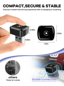REMAX 2 In 1 Wireless Carplay Adapter Compatible With Apple CarPlay & Android Auto; Mini Size; Plug & Play; Car Play Wireless Adapter Compatible With IPhone IOS 6+, Android 11+, Fast And Stable Connection; Car Accessories, Super Practical Car Stuff