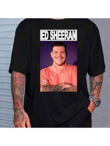Unisex T-Shirt Meme Ed Sheeran Rust 100% Cotton Casual Shirt Streetwear Premium Oversized Blouse Zoeira Pagode And Pop Men's T-Shirts - 黑色 - 查看 1