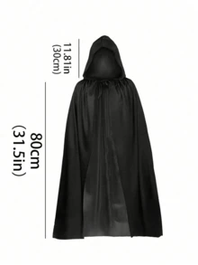 1pc Unisex Adult Black Halloween Hooded Cloak Cape Costume Cape Suitable For Adults,For Women Men Witch, Devil, Vampire, Elf And Reaper Costumes For Various Festivals And Performances, Medieval Style,Perfect For Stage Performances, Cosplay, And Parties - Black - View 12