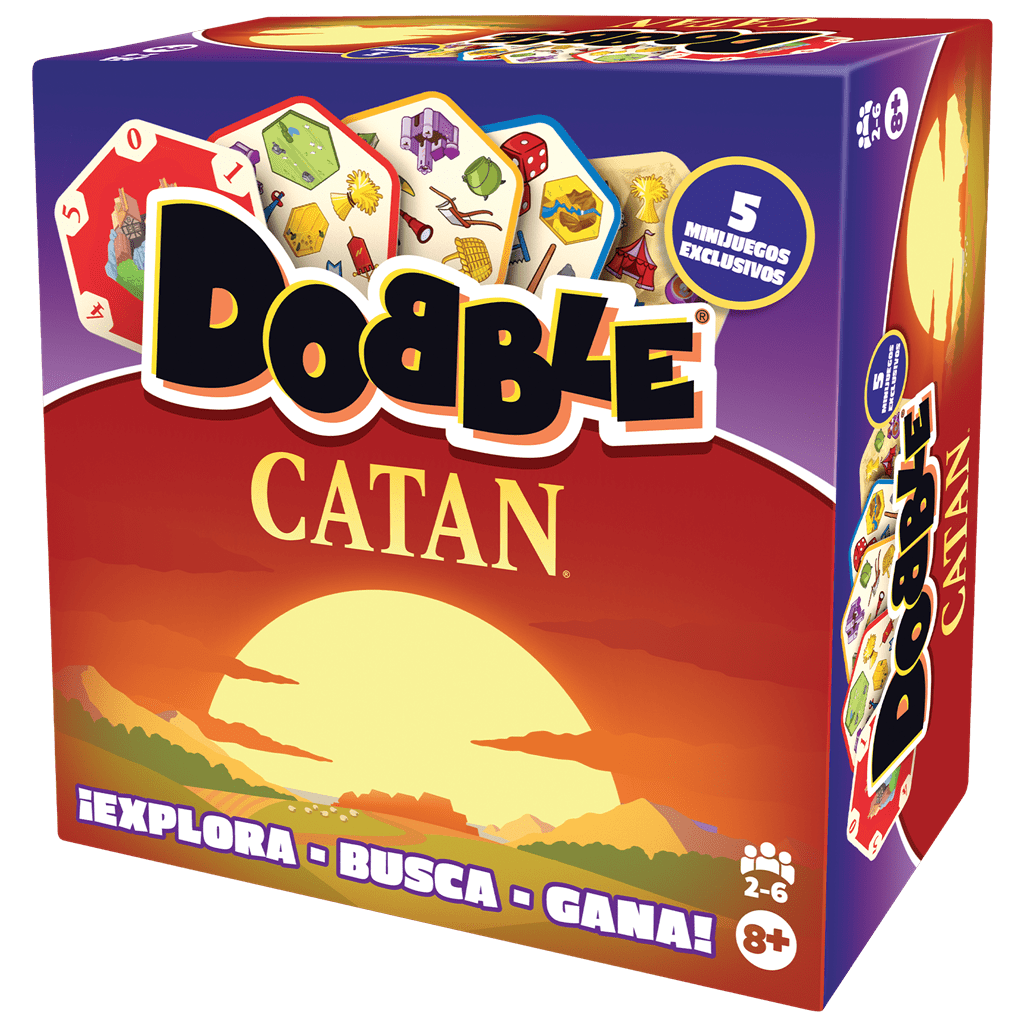 asmodee Dobble Catan Juego de Mesa - Juego de Cartas - Juego de Cartas de Acción y Reflejos para Adultos y Niños -  En Español y Portugués - A Partir de 6 Años - Juego De 2 a 8 Jugadores - Juego en Español - Partidas de 15 min aproximadamente - ✅ Entrega 48 - 72 h